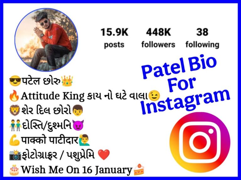 180+ Best Patel Bio For Instagram
