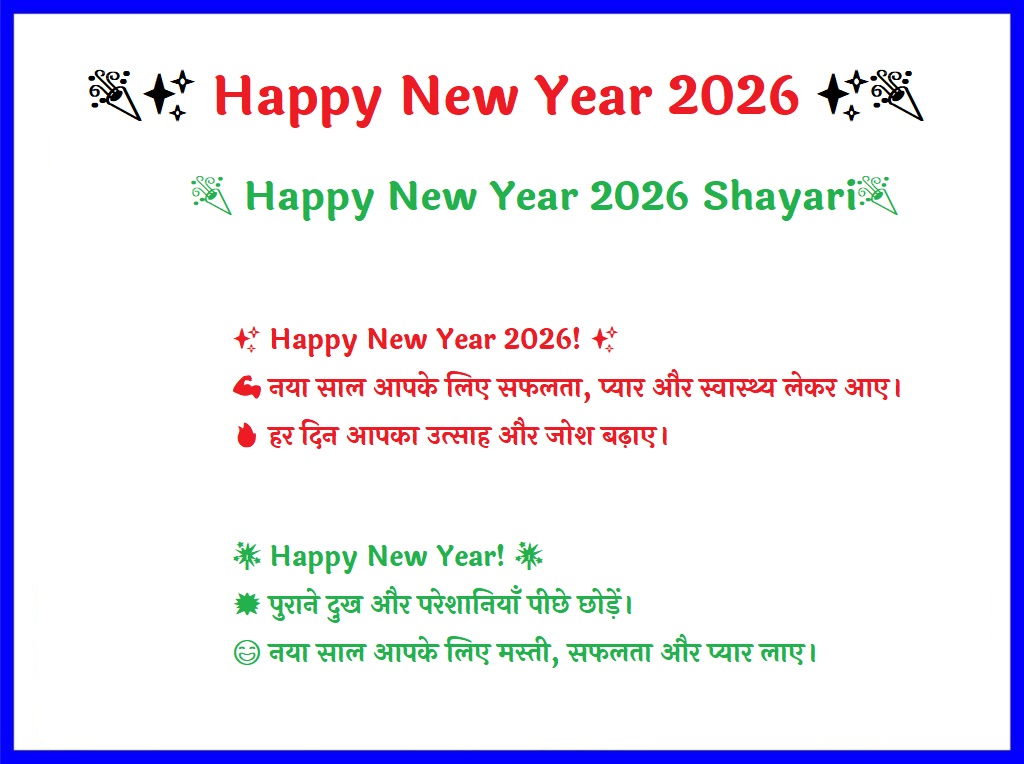 Happy New Year 2026 Shayari