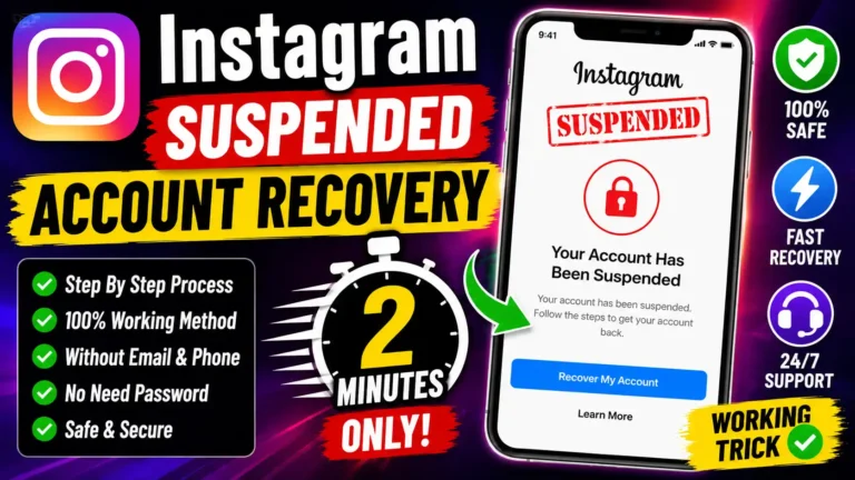 Instagram Suspended Account Recovery In 2 Minutes