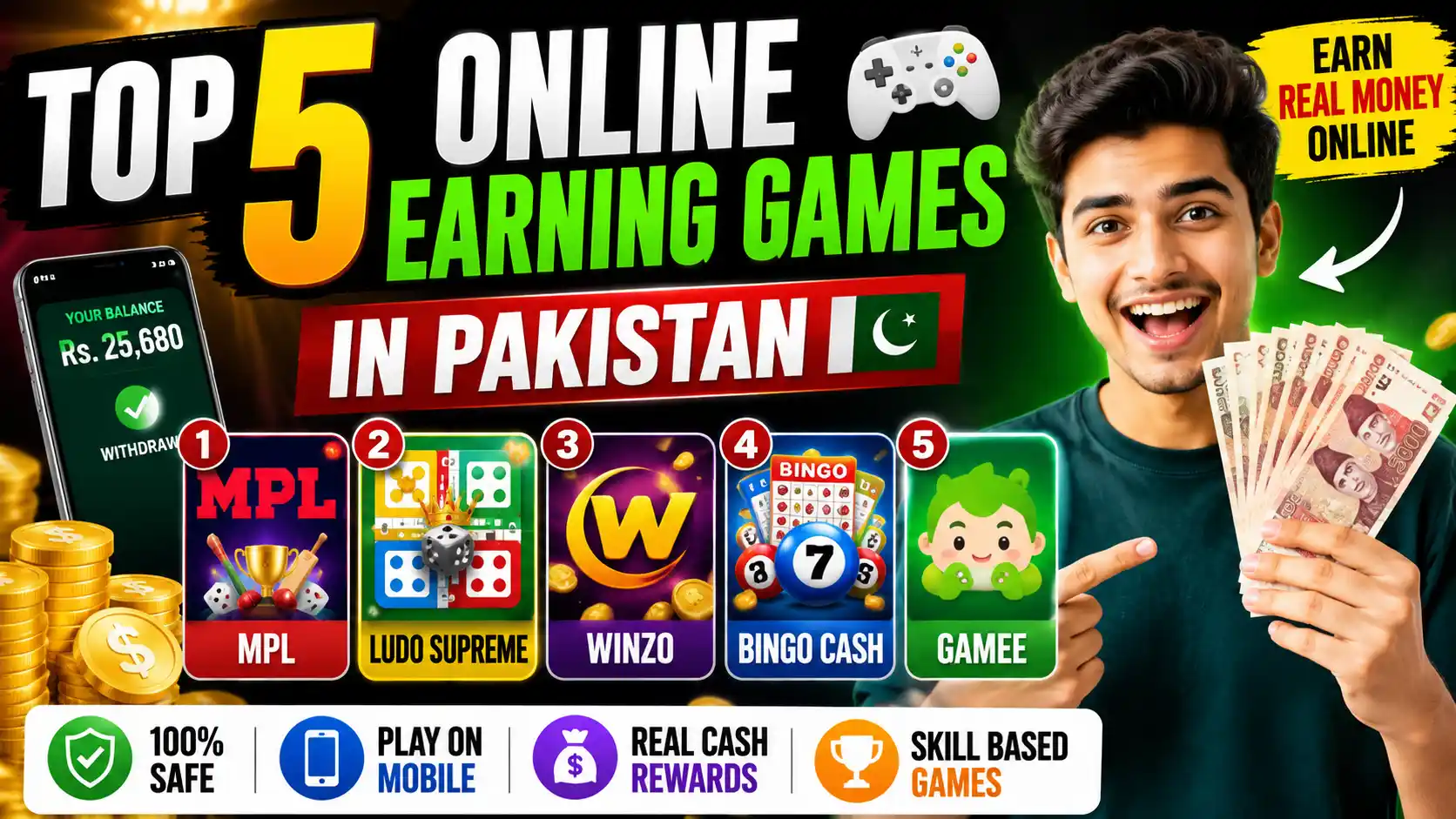 Top 5 Online Earning Games in Pakistan (2026)